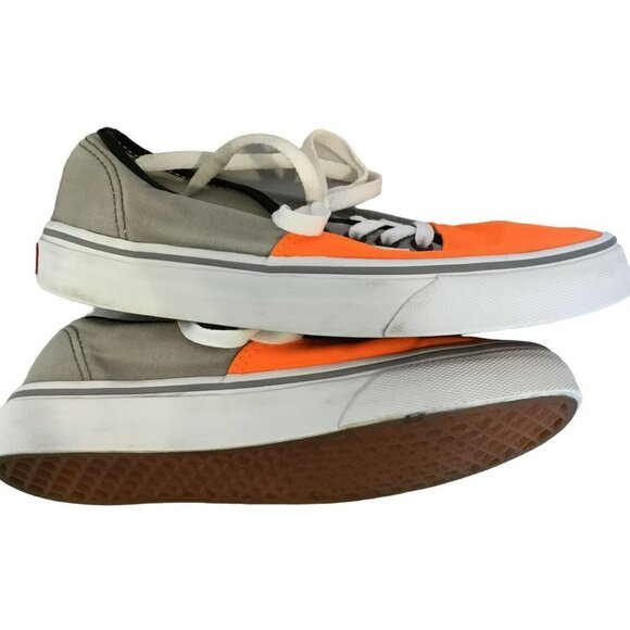 Vans The Era Skater Shoes Two Tone Canvas Women's Sz 7.5 Neon Orange Gray Unisex - Picture 4 of 8